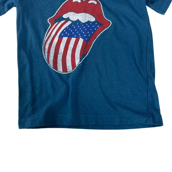 The Rolling Stones Tshirt Tee Boys Size 3T Blue America Flag Tongue - Picture 4 of 6